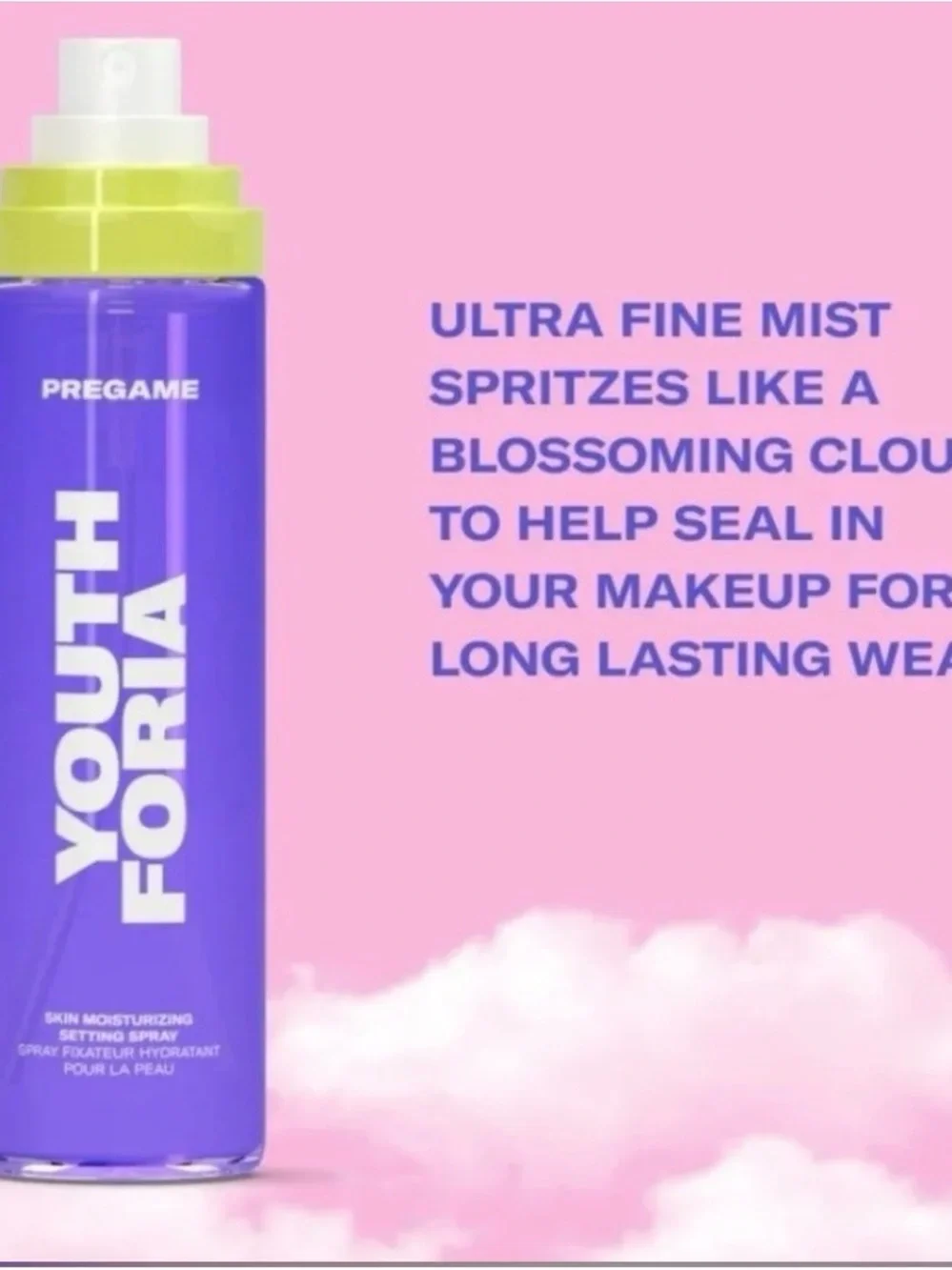 Youth Foria Pregame Setting Spray Skin Moisturizing Serum Spray 100mL NIB